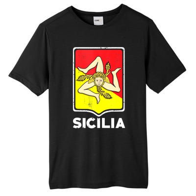 Sicilian Pride Sicilia Sicilian Flag Trinacria Tall Fusion ChromaSoft Performance T-Shirt