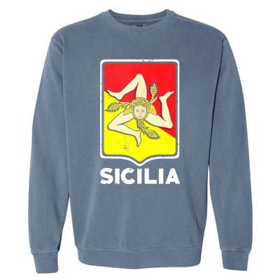 Sicilian Pride Sicilia Sicilian Flag Trinacria Garment-Dyed Sweatshirt