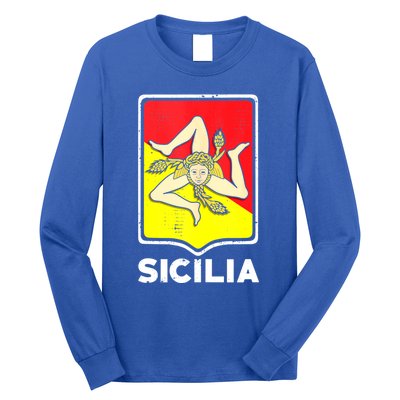 Sicilian Pride Sicilia Sicilian Flag Trinacria Long Sleeve Shirt