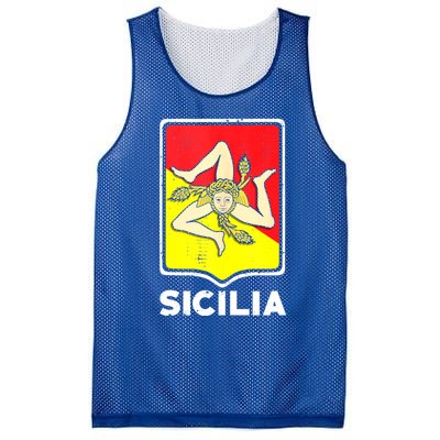 Sicilian Pride Sicilia Sicilian Flag Trinacria Mesh Reversible Basketball Jersey Tank