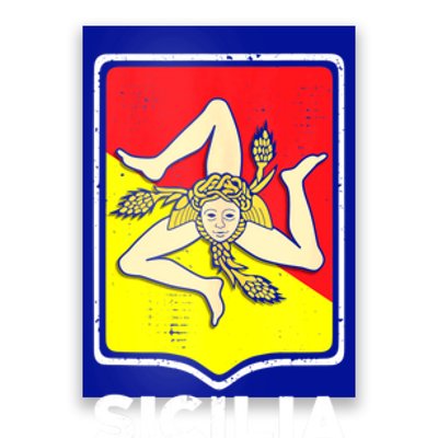 Sicilian Pride Sicilia Sicilian Flag Trinacria Poster