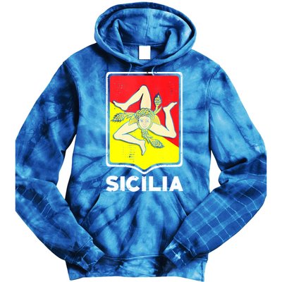 Sicilian Pride Sicilia Sicilian Flag Trinacria Tie Dye Hoodie