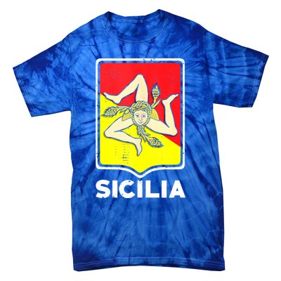 Sicilian Pride Sicilia Sicilian Flag Trinacria Tie-Dye T-Shirt