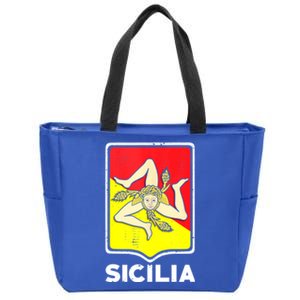 Sicilian Pride Sicilia Sicilian Flag Trinacria Zip Tote Bag