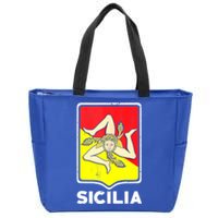 Sicilian Pride Sicilia Sicilian Flag Trinacria Zip Tote Bag