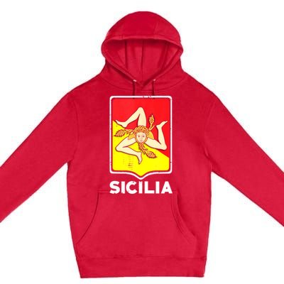 Sicilian Pride Sicilia Sicilian Flag Trinacria Premium Pullover Hoodie