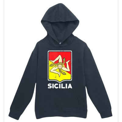 Sicilian Pride Sicilia Sicilian Flag Trinacria Urban Pullover Hoodie