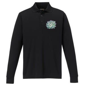 Succulent Plant Performance Long Sleeve Polo