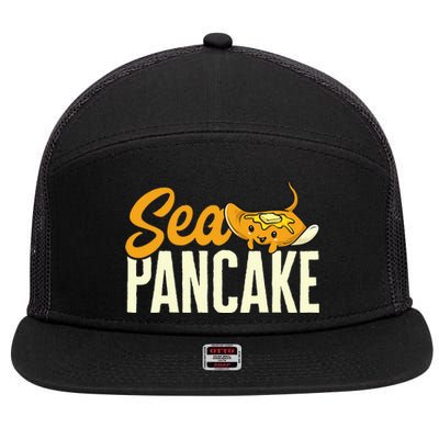 Sea Pancake Stingray Manta Ray Ocean Stingray 7 Panel Mesh Trucker Snapback Hat