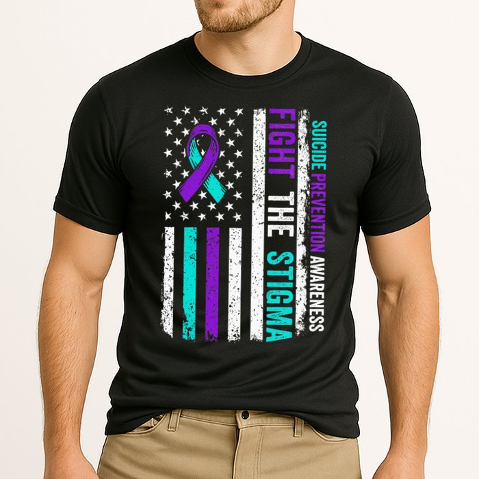 Suicide Prevention Support Fight Stigma Suicide Awareness Cooling Performance Crew T-Shirt