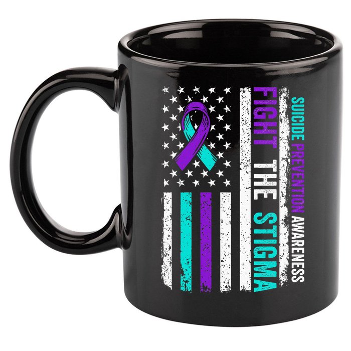 Suicide Prevention Support Fight Stigma Suicide Awareness 11oz C Handle Ceramic Mug