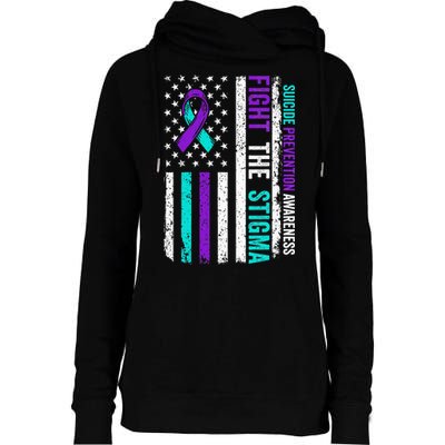 Suicide Prevention Support Fight Stigma Suicide Awareness Womens Funnel Neck Pullover Hood