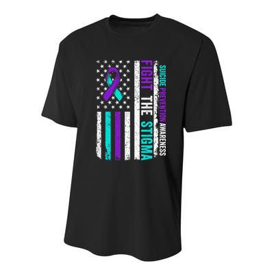 Suicide Prevention Support Fight Stigma Suicide Awareness Youth Performance Sprint T-Shirt