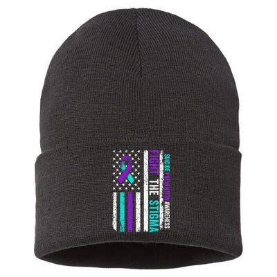 Suicide Prevention Support Fight Stigma Suicide Awareness Sustainable Knit Beanie