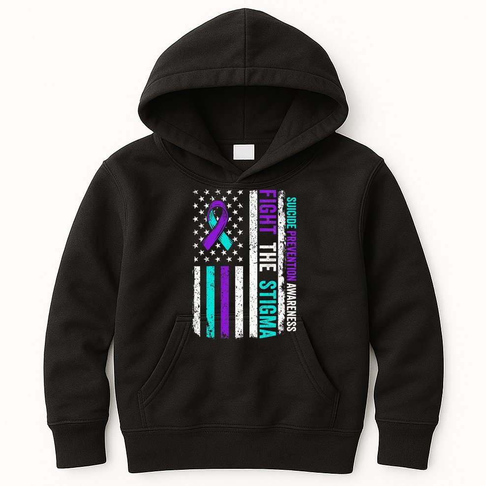 Suicide Prevention Support Fight Stigma Suicide Awareness Kids Hoodie