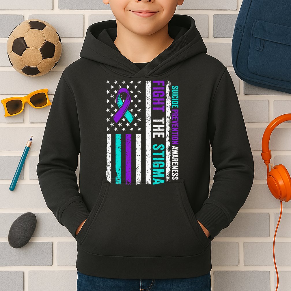 Suicide Prevention Support Fight Stigma Suicide Awareness Kids Hoodie