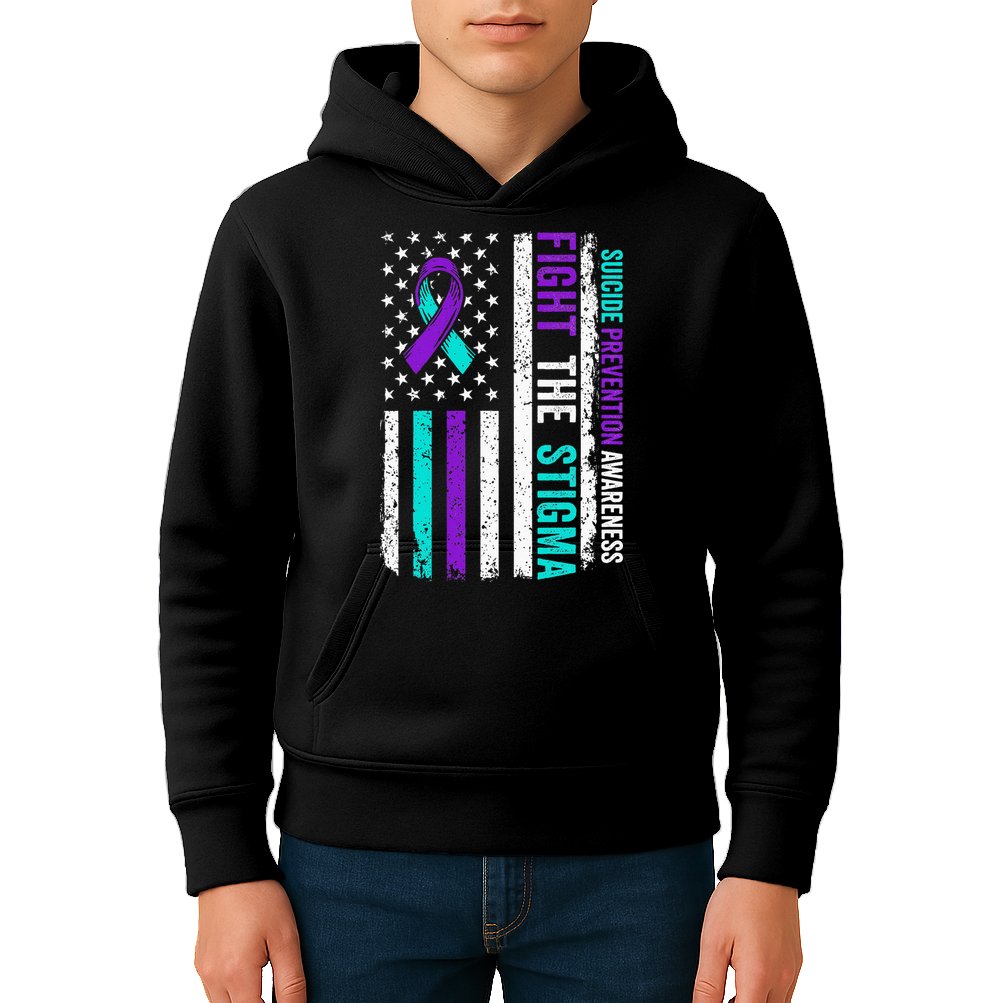 Suicide Prevention Support Fight Stigma Suicide Awareness Kids Hoodie