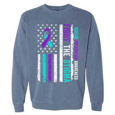 Suicide Prevention Support Fight Stigma Suicide Awareness Garment-Dyed Sweatshirt