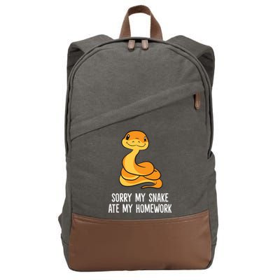 Snake Pet School Sorry, My Snake Ate Homework Cotton Canvas Backpack