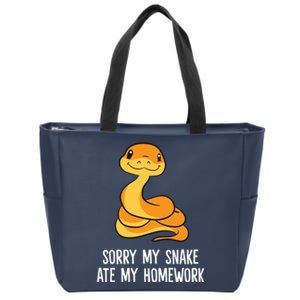 Snake Pet School Sorry, My Snake Ate Homework Zip Tote Bag