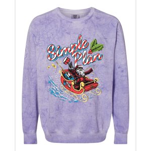 Simple Plan Santa Claus Sleigh Colorblast Crewneck Sweatshirt