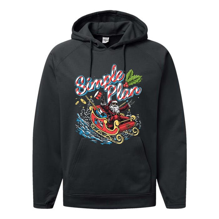 Simple Plan Santa Claus Sleigh Performance Fleece Hoodie