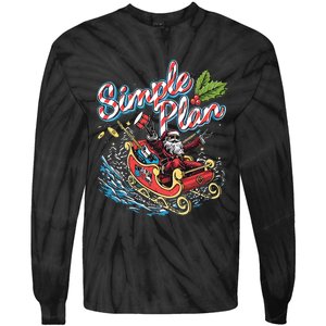 Simple Plan Santa Claus Sleigh Tie-Dye Long Sleeve Shirt