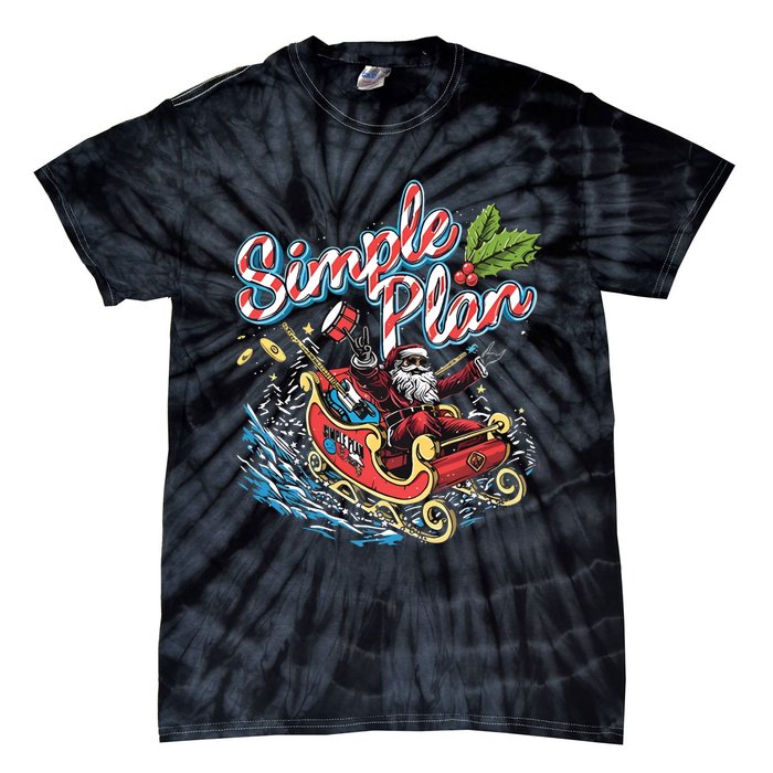 Simple Plan Santa Claus Sleigh Tie-Dye T-Shirt