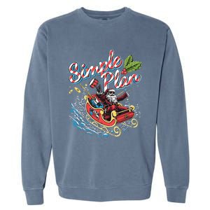 Simple Plan Santa Claus Sleigh Garment-Dyed Sweatshirt