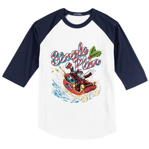 Simple Plan Santa Claus Sleigh Baseball Sleeve Shirt