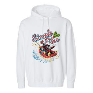 Simple Plan Santa Claus Sleigh Garment-Dyed Fleece Hoodie