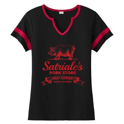 Satriales Pork Store Kearny New Jersey Ladies Halftime Notch Neck Tee