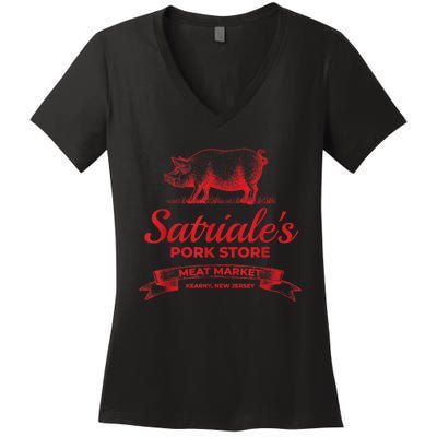 Satriales Pork Store Kearny New Jersey Women's V-Neck T-Shirt