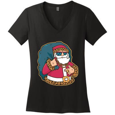 Santa Pimp Women's V-Neck T-Shirt