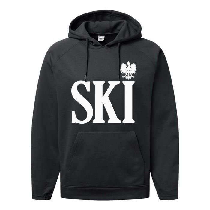 SKI Polish Surnames Ending Polish Eagle Dyngus Day Performance Fleece Hoodie