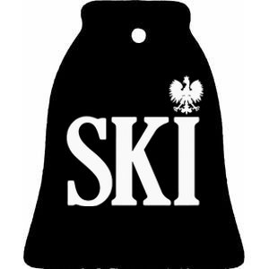 SKI Polish Surnames Ending Polish Eagle Dyngus Day Ceramic Bell Ornament