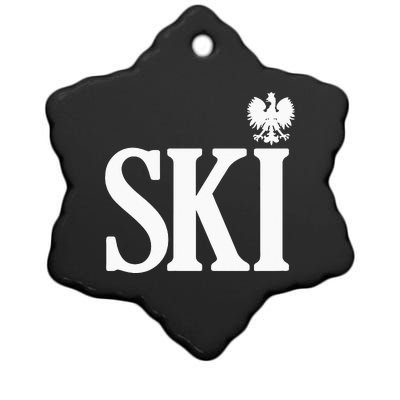 SKI Polish Surnames Ending Polish Eagle Dyngus Day Ceramic Star Ornament