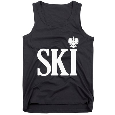 SKI Polish Surnames Ending Polish Eagle Dyngus Day Tank Top