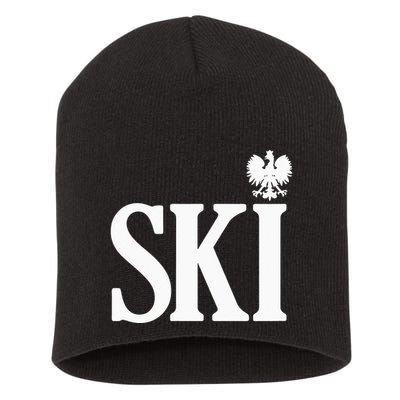 SKI Polish Surnames Ending Polish Eagle Dyngus Day Short Acrylic Beanie
