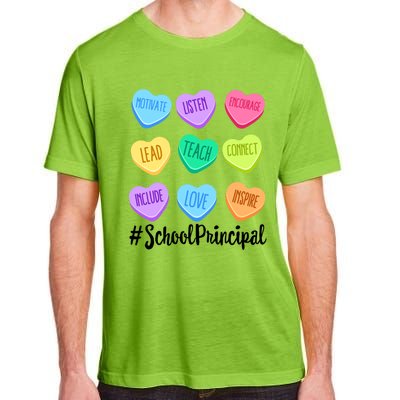 School Principal Staff Valentine's Day Pastel Candy Heart Funny Gift Adult ChromaSoft Performance T-Shirt