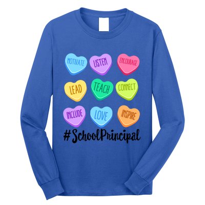 School Principal Staff Valentine's Day Pastel Candy Heart Funny Gift Long Sleeve Shirt