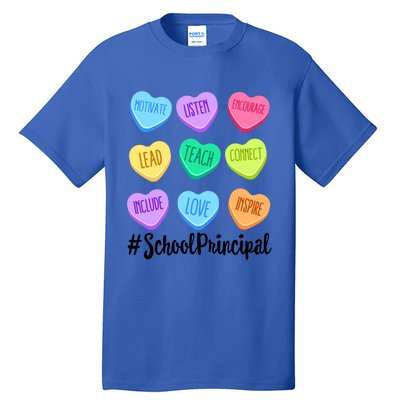 School Principal Staff Valentine's Day Pastel Candy Heart Funny Gift Tall T-Shirt