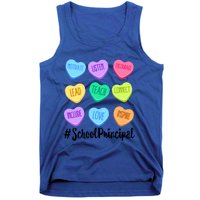 School Principal Staff Valentine's Day Pastel Candy Heart Funny Gift Tank Top