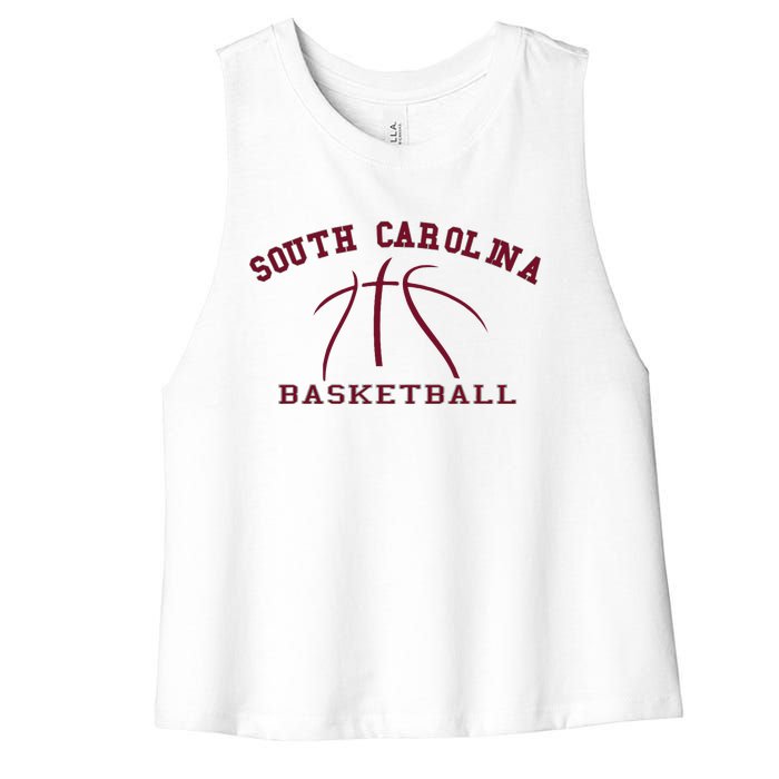 Sc Practice South Carolina Basketball Fan Hoops Gear Women's Racerback Cropped Tank