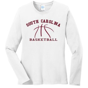 Sc Practice South Carolina Basketball Fan Hoops Gear Ladies Long Sleeve Shirt