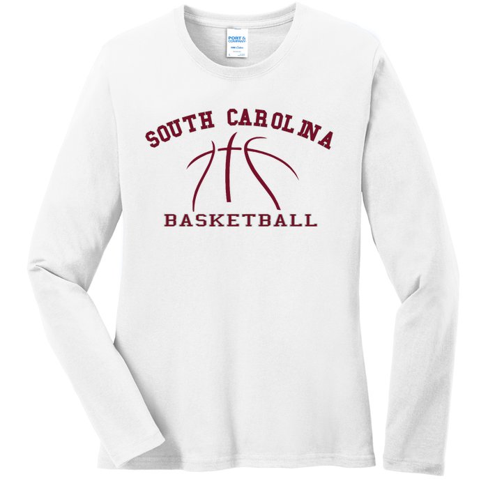 Sc Practice South Carolina Basketball Fan Hoops Gear Ladies Long Sleeve Shirt