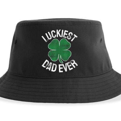 St Patrick S Day Shamrock Luckiest Dad Irish Saint PaddyS Sustainable Bucket Hat