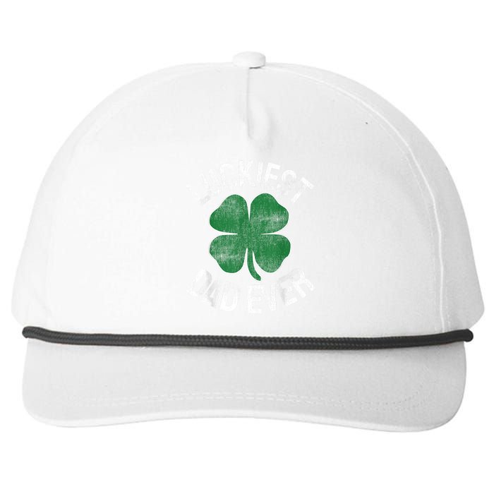 St Patrick S Day Shamrock Luckiest Dad Irish Saint PaddyS Snapback Five-Panel Rope Hat