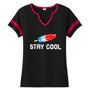 Summer Popsicle Stay Cool Funny Bomb Retro 80s Pop Gift Ladies Halftime Notch Neck Tee