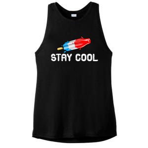 Summer Popsicle Stay Cool Funny Bomb Retro 80s Pop Gift Ladies PosiCharge Tri-Blend Wicking Tank